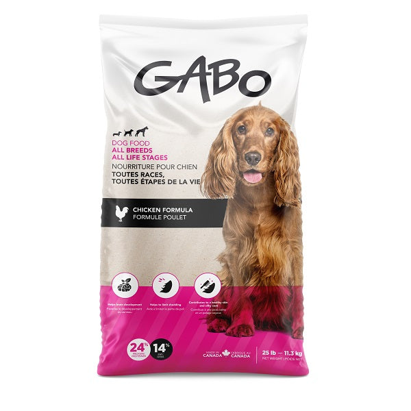Gabo Nourriture Pour Chien & Chiot, Tout Stade De Vie, au Poulet 25 Lb - La boite à Penny