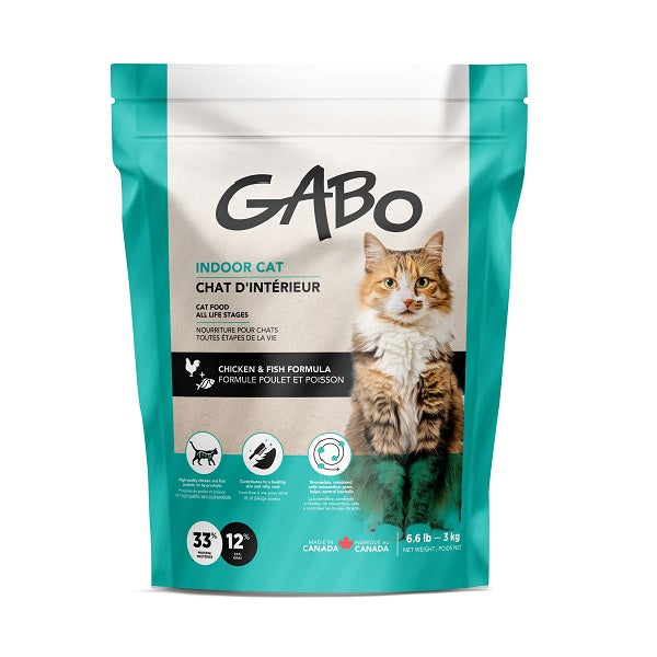 Gabo Nourriture Pour Chat & Chaton, tout stade de vie - Chat d'intérieur, poulet et poisson 6,6 Lb - La boite à Penny