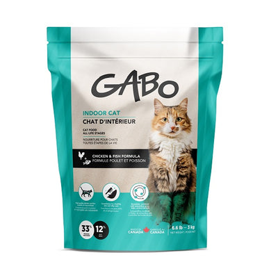 Gabo Nourriture Pour Chat & Chaton, tout stade de vie - Chat d'intérieur, poulet et poisson 6,6 Lb - La boite à Penny