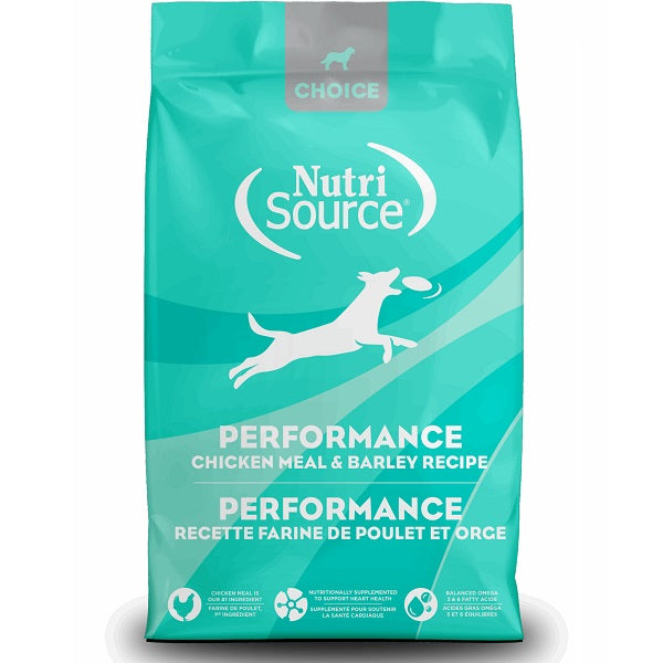 NutriSource Choice nourriture pour chien performance recette de farine de poulet et d'orge 40lb