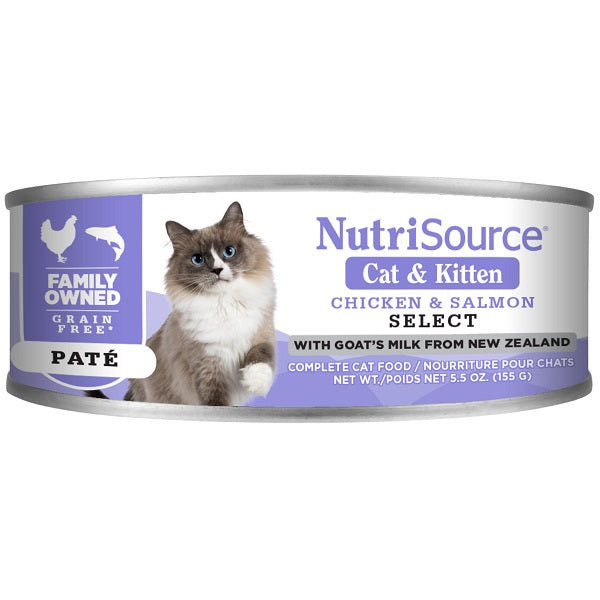 NutriSource Nourriture Chat Sans Grains Poulet et Saumon 156 g