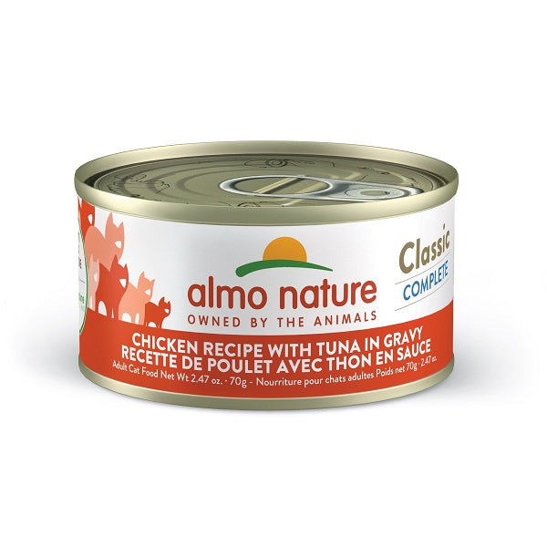 Almo Nature Classic Chat - Recette de Poulet avec Thon en sauce 70g