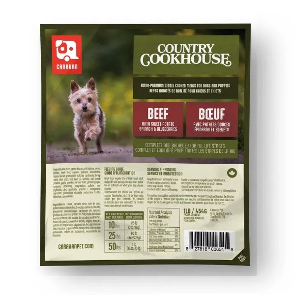 Caravan Repas au Boeuf cuit pour chiens 454g