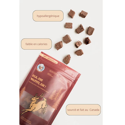 Chien Gourmand Morceaux de Wapiti Lyophilisés pour chiens et chats 56g