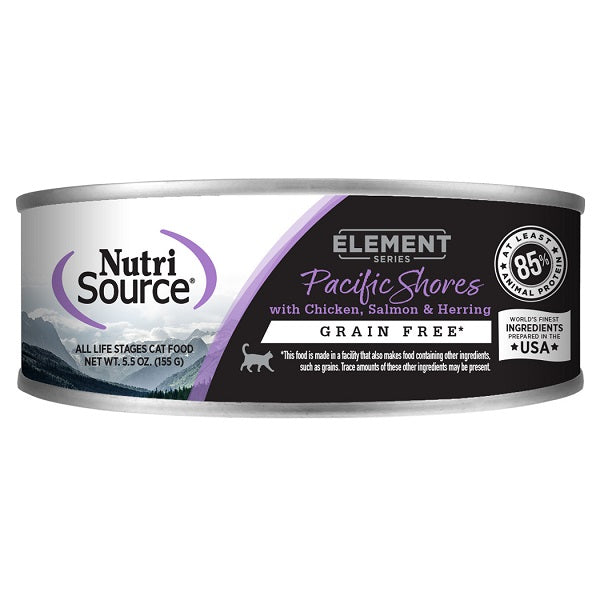 NutriSource Element Nourriture Chat Pacific Shores Poulet et Saumon Sans Grains 141,75 g