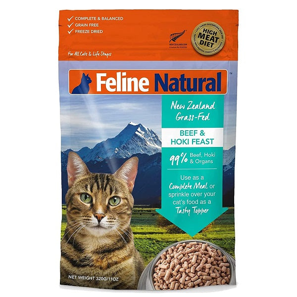 Feline Natural lyophilisé Festin de bœuf et hoki pour chats 320g