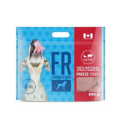 Formule Raw Canard et Bœuf Lyophilisé pour chiens 850g - La boite à Penny