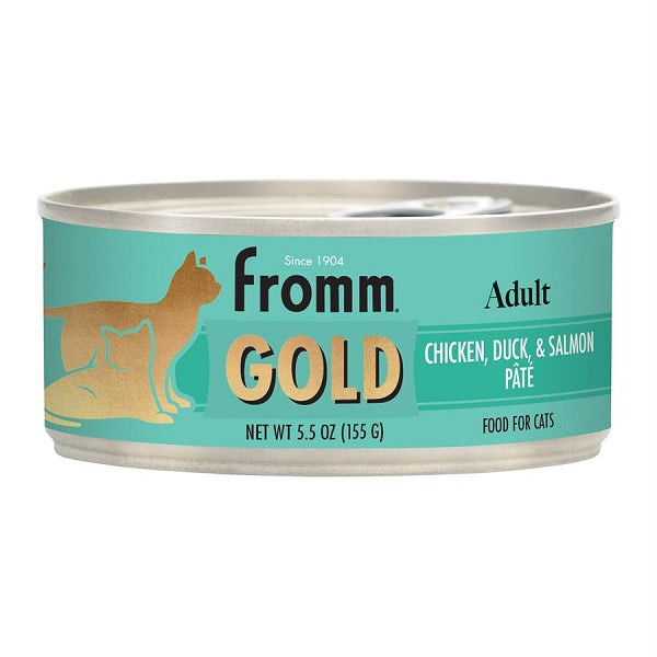 FROMM Gold Chat Adulte Pâté Poulet, Canard et Saumon 155g