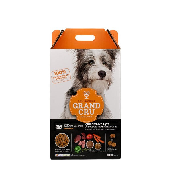 Canisource Grand Cru Nourriture Pour Chien, Porc et Agneau Sans Grains 10Kg