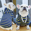 Hoodie bleu marine et jaune pour petit chien XS