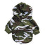 Hoodie vert camouflage pour petit chien MOYEN