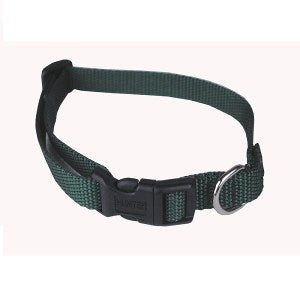 Collier Hunter en nylon ajustable vert chasseur 3/8"X8-11"