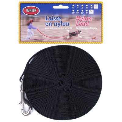 Laisse Hunter en Nylon 30 pieds Noir 1/2 pouce