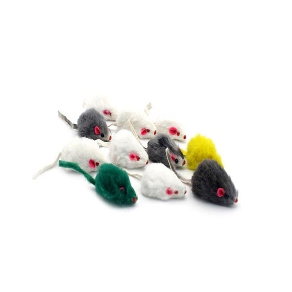 Souris jouet pour chat en poils paquet de 10