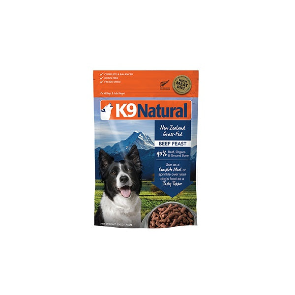 K9 Natural lyophilisé Festin de bœuf pour chiens 500g