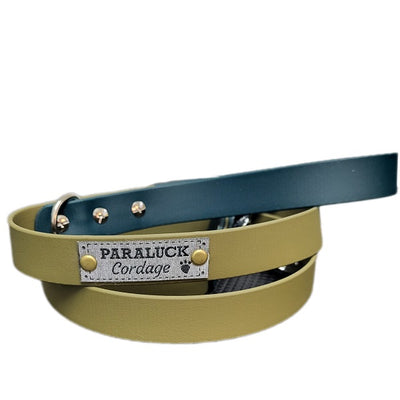 Paraluck Laisse Vert Kaki de Biothane 5 pieds