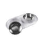 MESSY MUTTS Bols double en silicone et acier inoxydable Gris Marbré