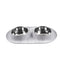 MESSY MUTTS Bols double en silicone et acier inoxydable Gris Marbré