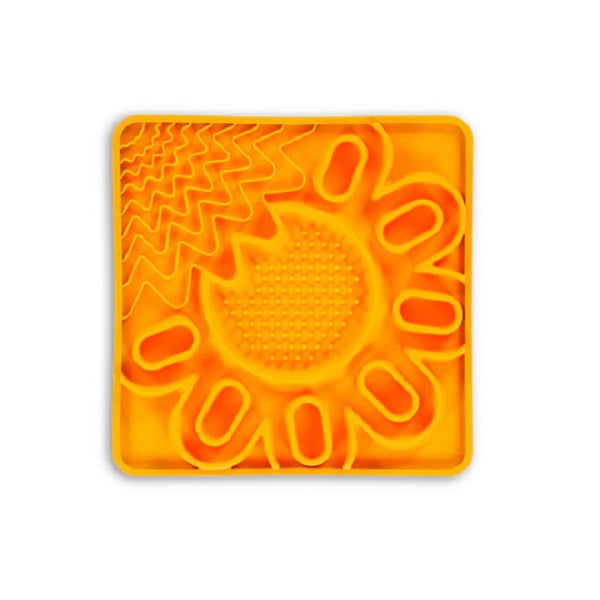 MESSY MUTTS Tapis à lécher multi-surfaces en silicone avec cadre orange