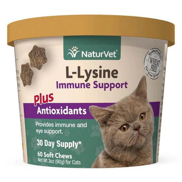 NaturVet L-Lysine - Support Immunitaire pour chats 90g