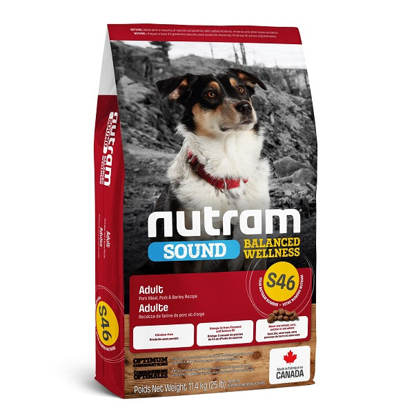 Nutram Sound S46 pour Chien Porc 25lbs