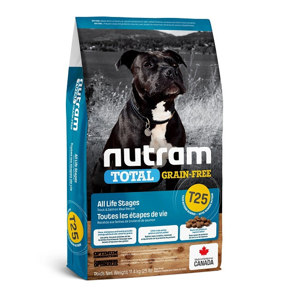 Nutram Total T25 pour Chien Sans Grains Saumon et Truite 25lbs