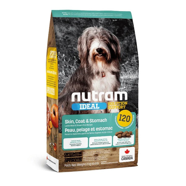 Nutram Ideal I20 Chien Peau, Pelage Et Estomac Sensible Agneau Et Riz Brun 4.4lbs - La boite à Penny