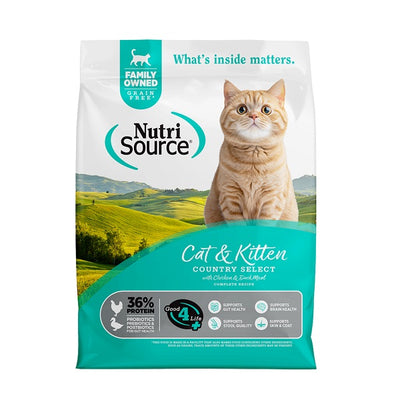 NutriSource Country Select nourriture pour chat et chaton sans grains poulet et canard 4lb