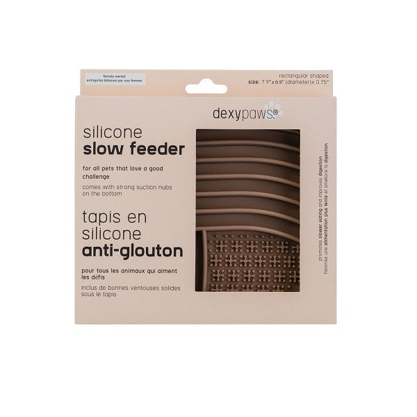 Dexypaws Tapis De Léchage En Silicone "cache-cache" à Alimentation Lente - Carré, Affogato