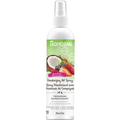 Tropiclean vaporisateur désodorisant pour animaux - Brise de Baies 236ml