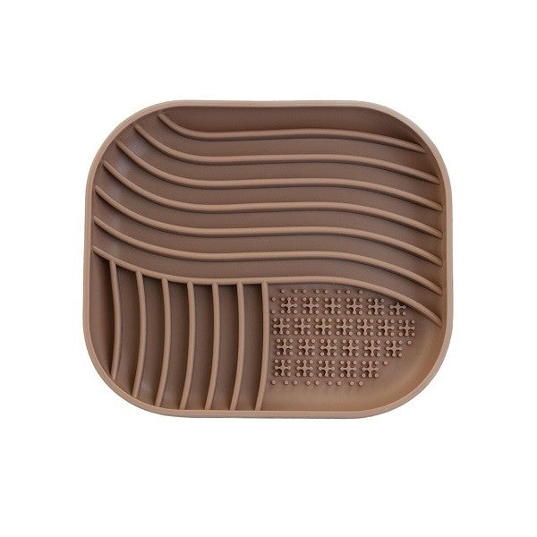Dexypaws Tapis De Léchage En Silicone "cache-cache" à Alimentation Lente - Carré, Affogato