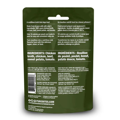 PUREBITES bouillon protéine et légumes poulet et bœuf 57g