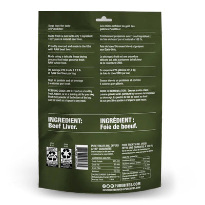 Purebites d'entraînement Foie de Boeuf 85g