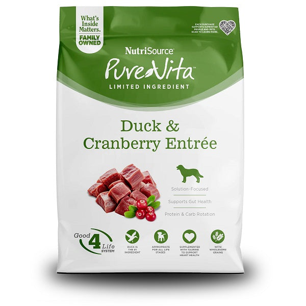 NutriSource Pure Vita Canard et Canneberge pour chiens 4lb