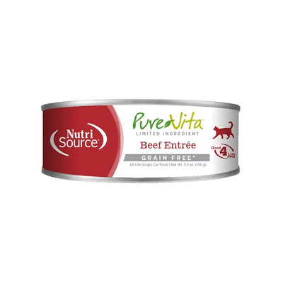 NutriSource Pure Vita entrée de bœuf pour chats 156g