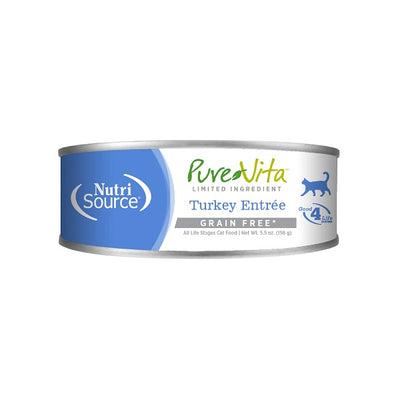 NutriSource Pure Vita entrée de dinde pour chats 156g