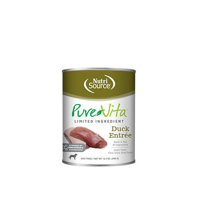 NutriSource Pure Vita entrée de canard pour chiens 348g