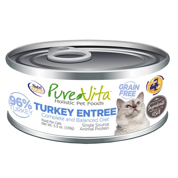 NutriSource Pure Vita entrée de dinde pour chats 156g