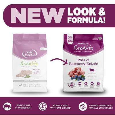 NutriSource Pure Vita Porc et bleuet pour chiens 25lb - La boite à Penny