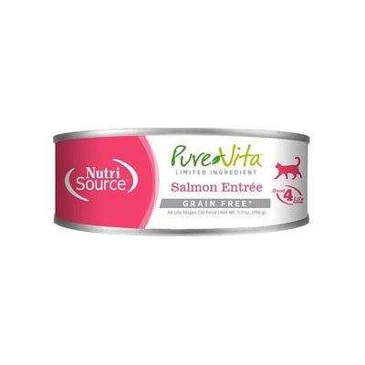 NutriSource Pure Vita entrée de saumon pour chats 156g