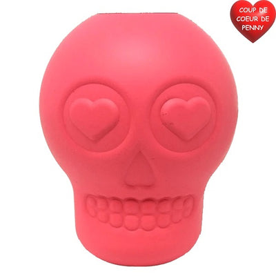 SodaPup jouet interactif pour chien Skull rose large