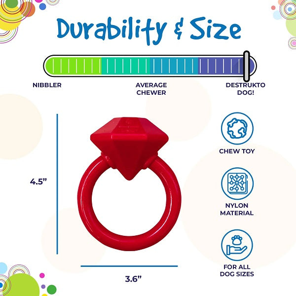 SodaPup Bague de dentition rouge en nylon