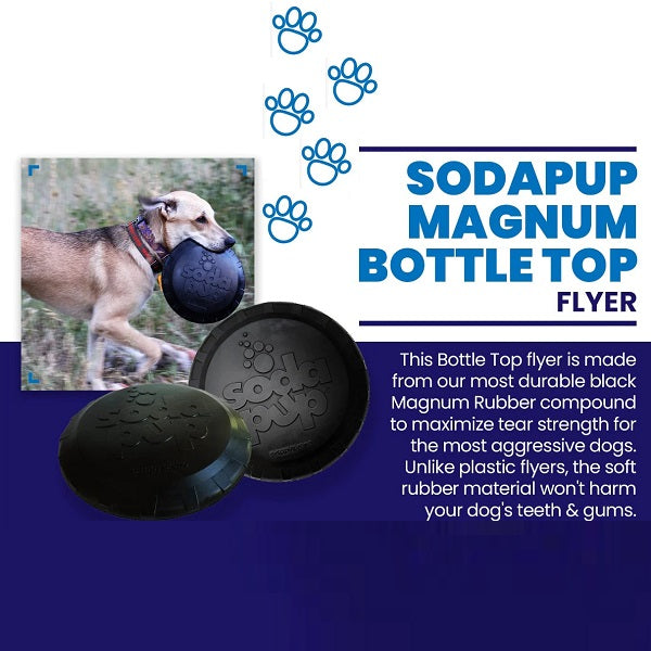 SodaPup Top Flyer frisbee noir ultra résistant large