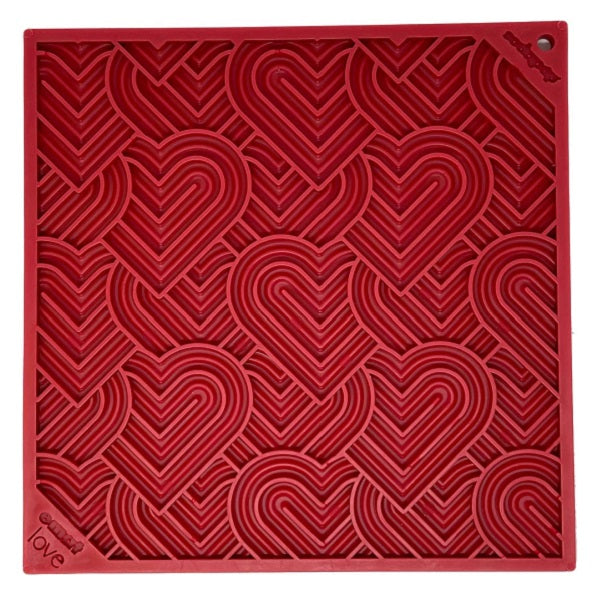 SodaPup Tapis à Lécher Coeur rouge 8x8"