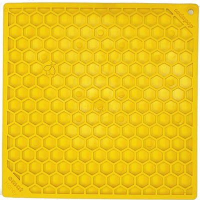 SodaPup Tapis à Lécher Honeycomb jaune 8x8"