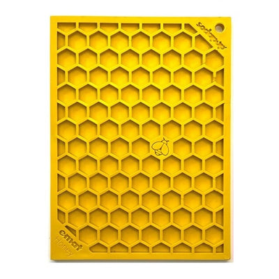 SodaPup Tapis à Lécher Honeycomb jaune 5x7"