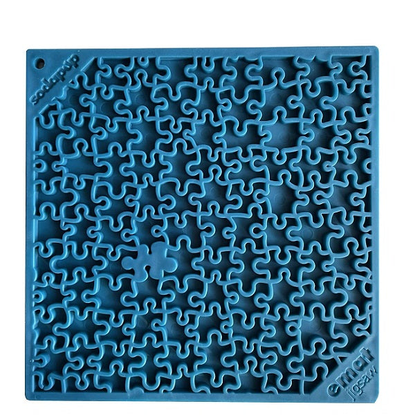 SodaPup Tapis à Lécher Jigsaw bleu 8x8" - La boite à Penny