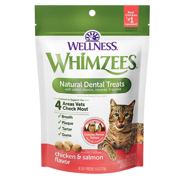 Whimzees gâteries dentaire pour chat poulet et saumon 127,6gr
