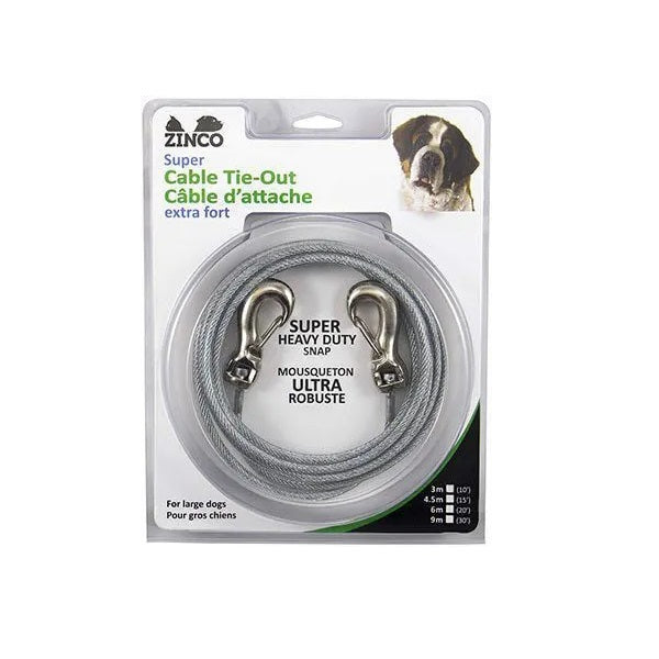 Cable d'attache Zinco 30' pour gros chien