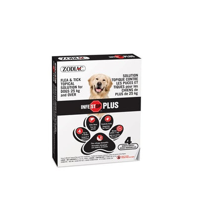 Zodiac infestop Plus dosettes anti-puces et tiques pour chiens plus de 25kg